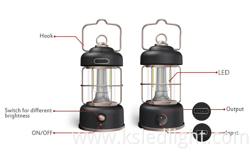 Portable 7.2V LED Hanging Light Outdoor Camping Light With Changeable Color